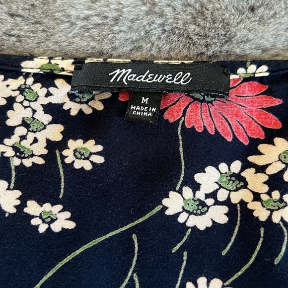 Madewell Tie Front Silky Floral Shirt - Picture 2 of 3